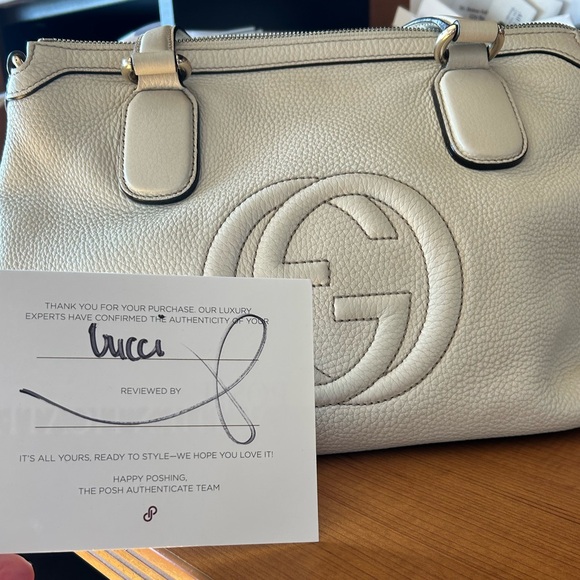AUTHENTIC Gucci GG Logo Leather Soho Shoulder Bag Crossbody - Picture 2 of 14